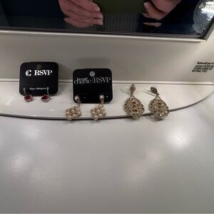 Elegant Gold and Silver Earrings Set